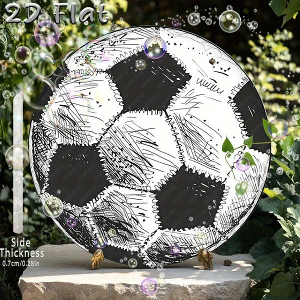 Bohemian Football Metal Sign, Bohemian Football Metal Sign, Metal Sign, Minimalist Soccer Stepping Stone Wall Hanging - view 4
