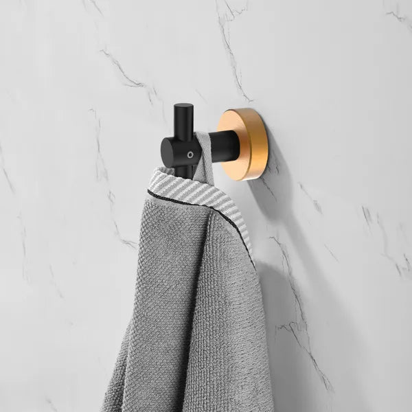 Bathroom Hardware Set; Thicken Space Aluminum 6 PCS Towel bar Set- Black Gold 24 Inches Wall Mounted - view 5