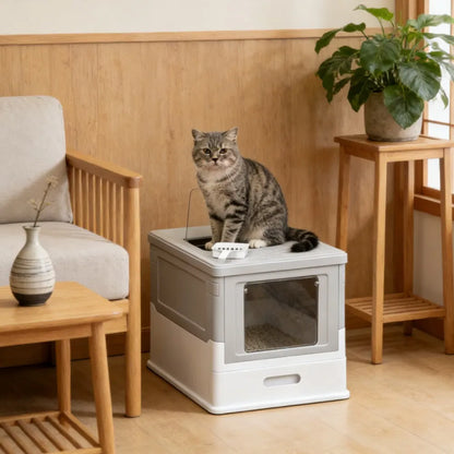Stainless Steel Enclosed Litter Box for Cats - view 3