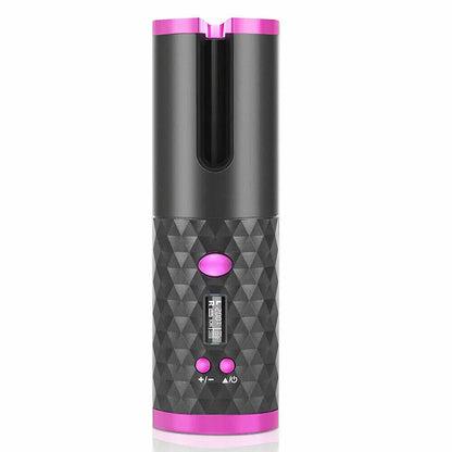Hair Curler LCD Cordless Auto Rotating Waver Curling Iron Ceramic Wireless USA - view 4