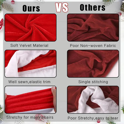 4pcs Christmas Chair Covers,Santa Hat Chair Back Cover Xmas Slipcover For Christmas Dinning Room Home Decoration Supply - view 4
