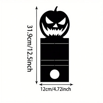 Gothic Halloween Pumpkin Candle Holder, Classic Black Candlestick, Spooky Haunted House Centerpiece Home Decor - view 6
