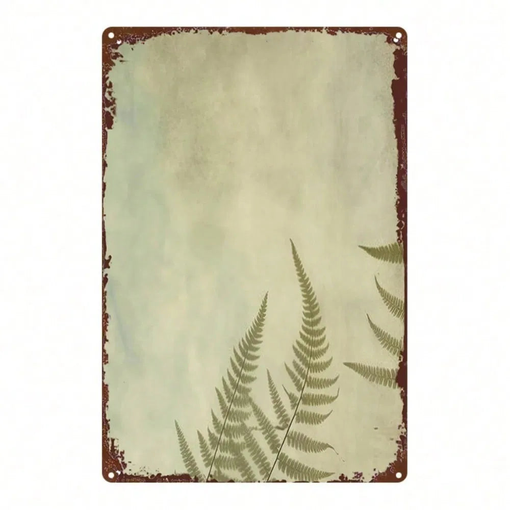 Vintage Fern 2D Flat Iron Metal Sign 8x12 Inch Durable Nostalgic Style Metal Plaque Decorative Wall Art Painting - view 6