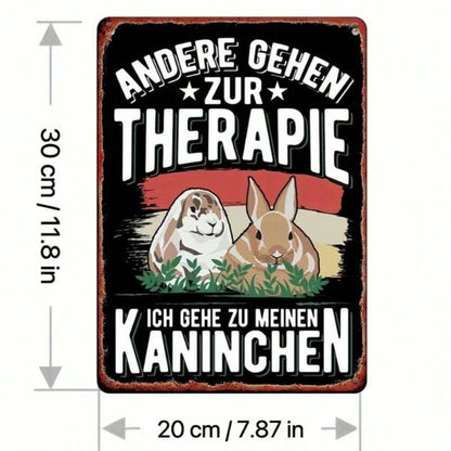 1PC Vintage Rabbit Funny German Slogan Metal Sign Rustic Wall Art Decor For Bedroom Bar Garage Indoor Outdoor Garden - view 4