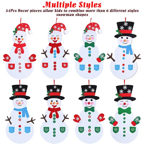 Felt Christmas Snowman Set DIY Felt Christmas Hanging Decorations - view 4