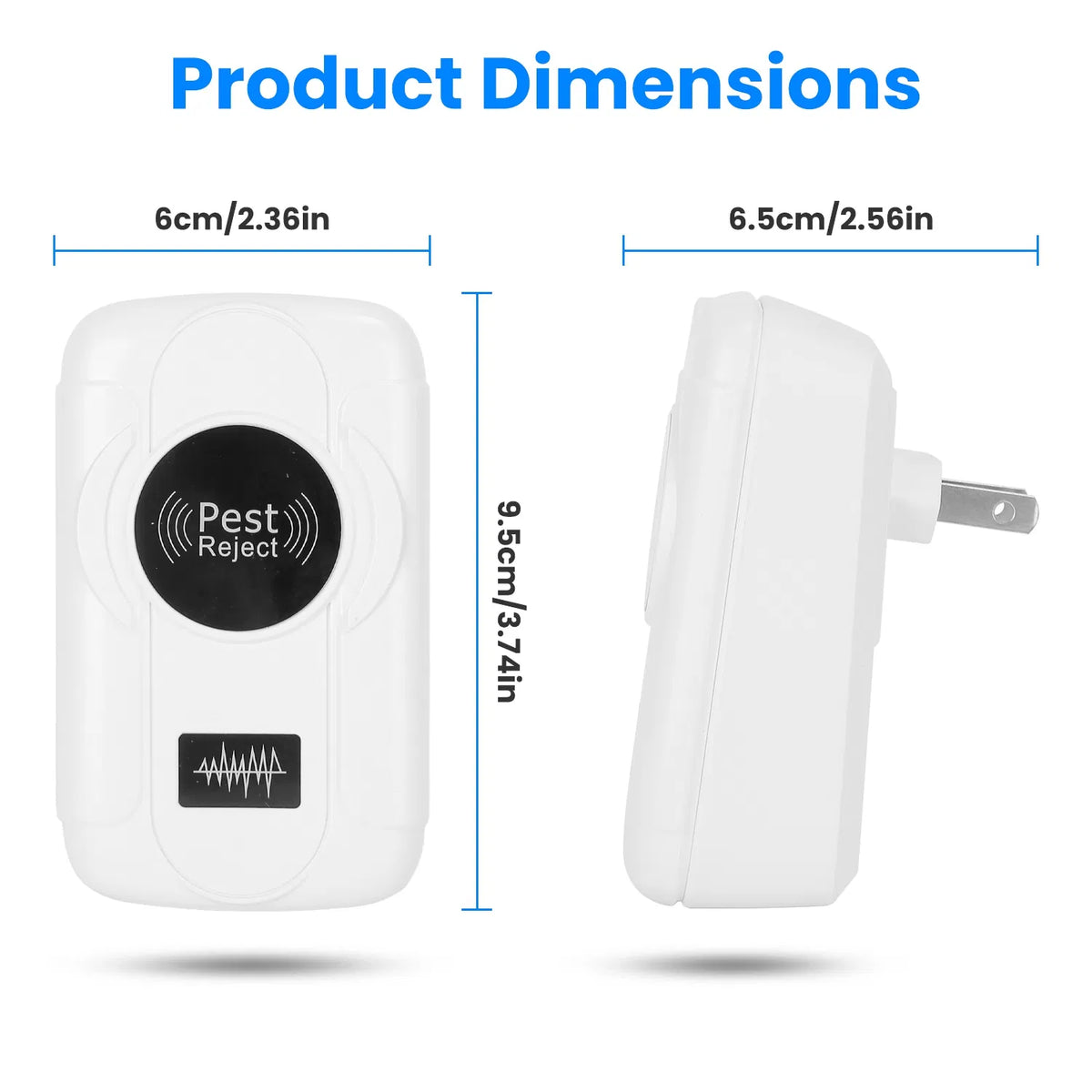 6 Pack 32-120KHz Ultrasonic Insect Repellent Indoor Plug In Bug Repellent Mosquito Roaches Mice Control With 3 Modes - view 5