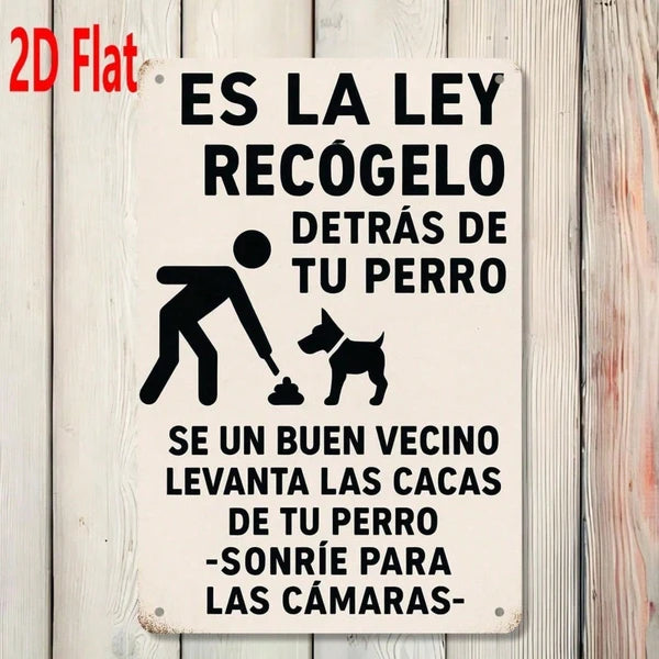 1pc Spanish Por Favor Limpie El Excremento De Perro Dog Poop Sign, Perro Dog Poop Sign