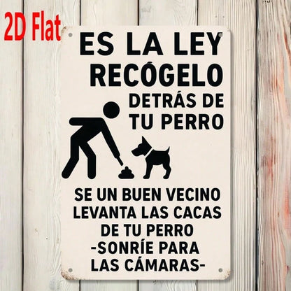 1pc Spanish Por Favor Limpie El Excremento De Perro Dog Poop Sign, Perro Dog Poop Sign