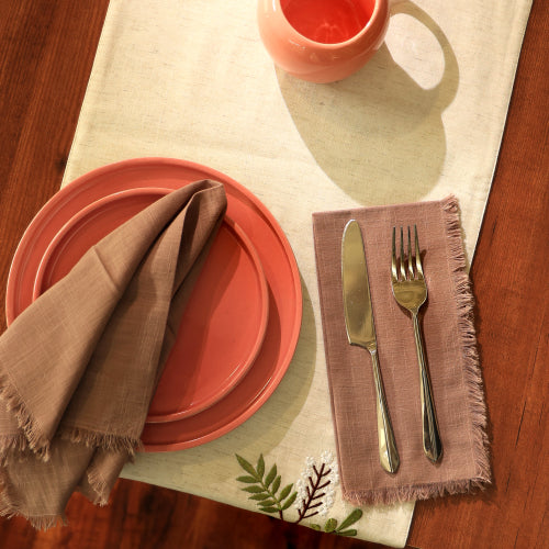 Premium Cotton Napkins Set Of 4-20x20 Inch, Classic Hemstitch Dinner Napkins