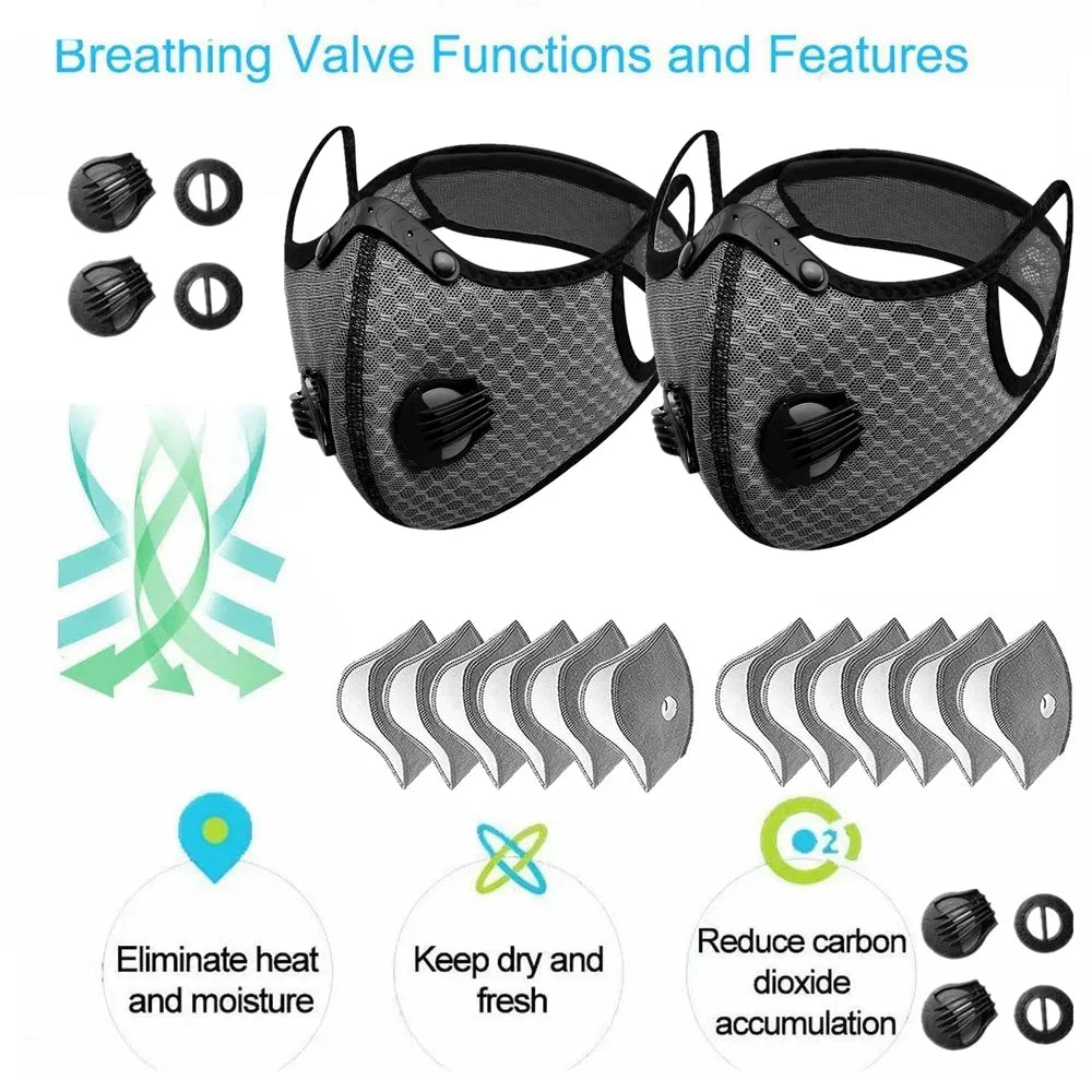 Reusable Half Face Cover Mask Respirator Anti Pollution Facepiece Sports Masks - view 5