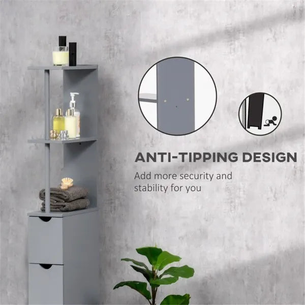 Bathroom Storage Cabinet-Grey - view 3