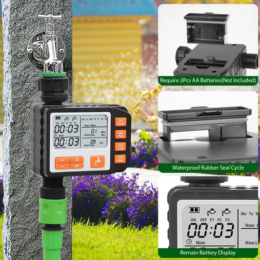 Sprinkler Timer With 3 Watering Programs Manual Mode Automatic Watering System Waterproof Irrigation Timer House Faucet - view 2