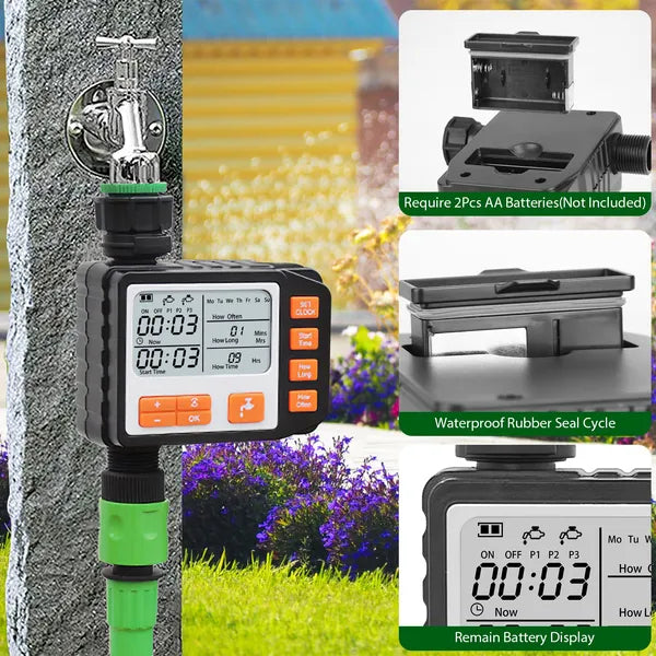 Sprinkler Timer With 3 Watering Programs Manual Mode Automatic Watering System Waterproof Irrigation Timer House Faucet - view 2