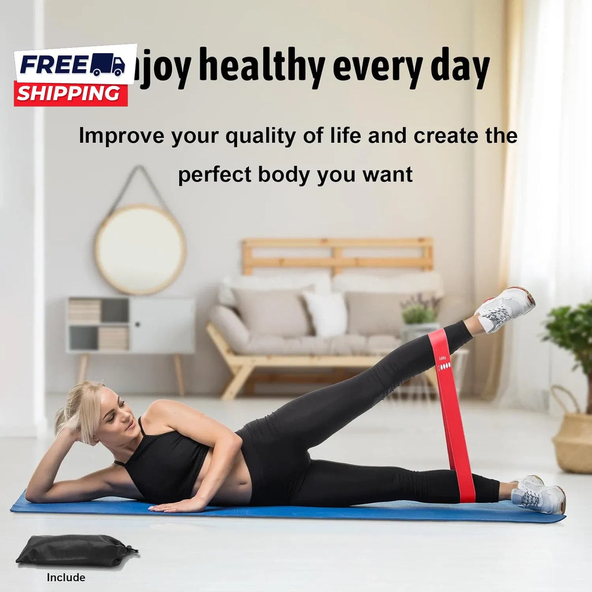 2 PackSet of 5 Resistance Exercise Loop Bands Fitness Yoga Resistance Band TPE Colorful - view 6