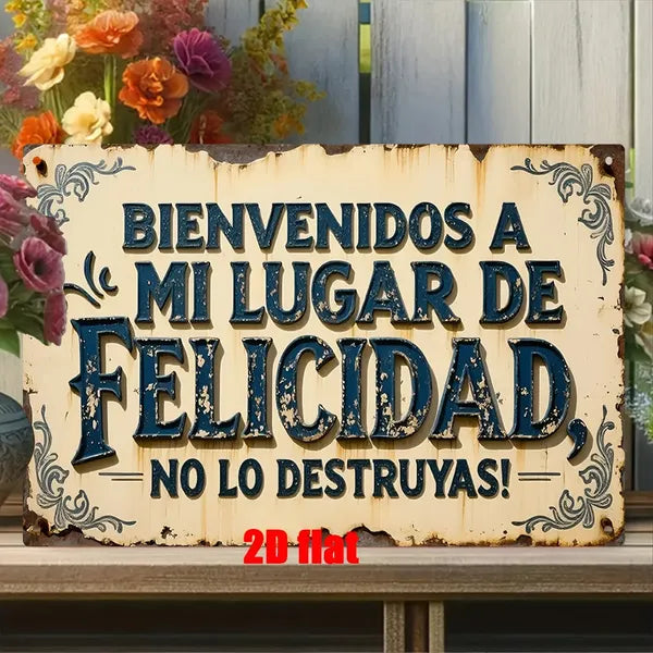 Welcome To My Happy Haven Do Not Ruin It Vintage Metal Sign Floral Rustic Wall Decor For Home Bar Cafe Man Cave