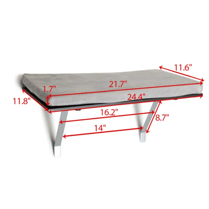 Cat Perch Window Mounted Shelf Bed With Velvet Cushion For Rest, Black Gray XH - view 8