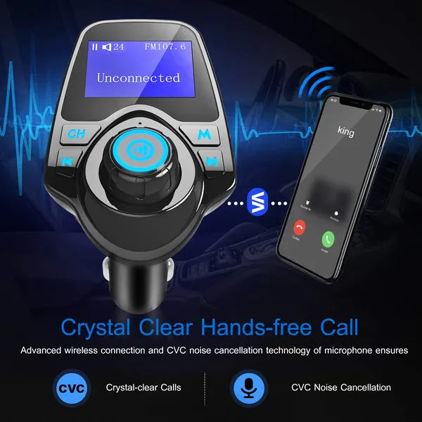 Car Wireless FM Transmitter MP3 Player Hand-Free Call USB Charger AUX Input - view 3