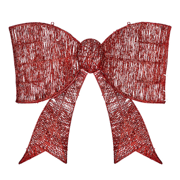 Pre-lit Outdoor Giant Bowknot Christmas Decoration, Lighted Metal Frame With 124 Warm White LED Lights - view 5