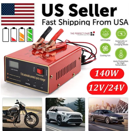Maintenance Free Battery Charger 12V 24V 10A 140W Output For Electric Car Pro - view 4