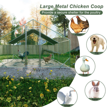 10 x 13ft Outdoor Large Metal Chicken Run Coop with 1 piece of Waterproof Cover - view 3