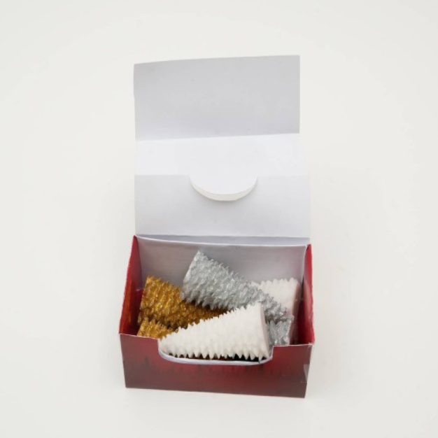 Holiday Luster Candle Box Green, Red & White- 6 Pcs - view 7