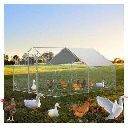 10 x 13ft Outdoor Large Metal Chicken Run Coop with 1 piece of Waterproof Cover - view 10