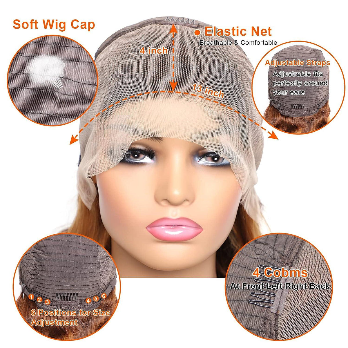 P4 27 13x4 Lace Front Wig Human Hair Body Wave Density - view 2