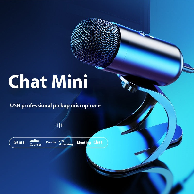 Karaoke Live Microphone Desktop Computer USB Wired Microphone