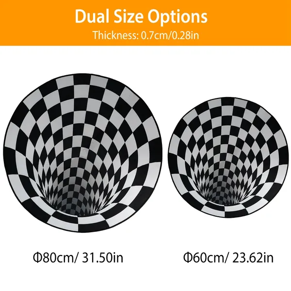 3D Visual Floor Area Mat Anti-slip Illusion Rug Doormat Round Living Room Carpet Mat - view 3