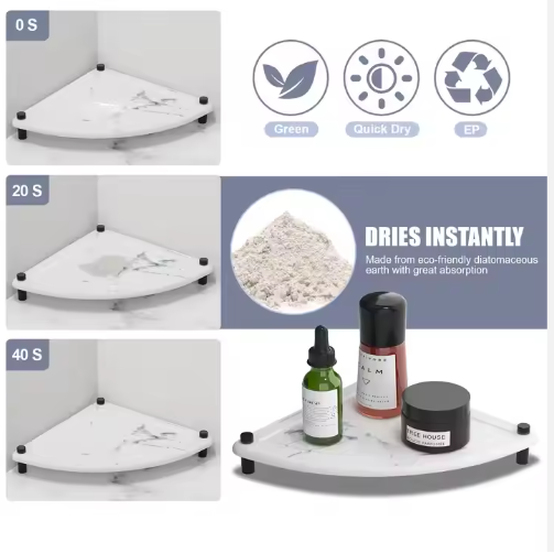 Diatomaceous Earth Sink Tray Stone Home Sink Caddy Kitchen Bathroom Instant Dry Sink Organizer - view 2