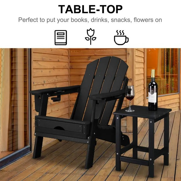 Single Layer Square HDPE Side Table Black - view 2