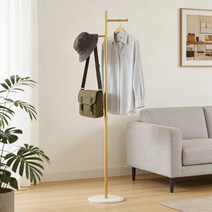 Clothing Rack, Golden Metal Freestanding Heavy Duty Clothes Rack with Marble Base - view 6
