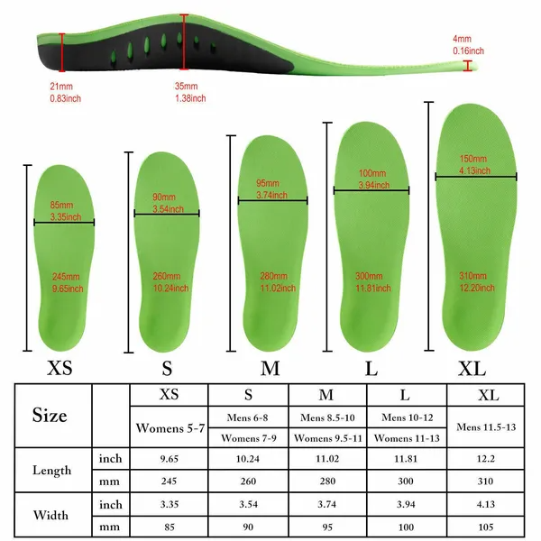 Orthotic Shoe Insoles Inserts Flat Feet High Arch Support For Plantar Fasciitis - view 2