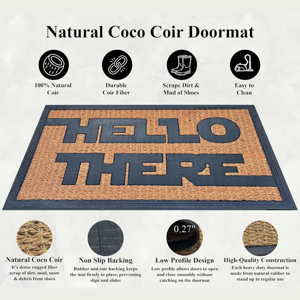 Hello There Funny Coir Doormat Hello There Welcome Front Porch Decor Doormat For The Entrance Way Outdoor - view 2