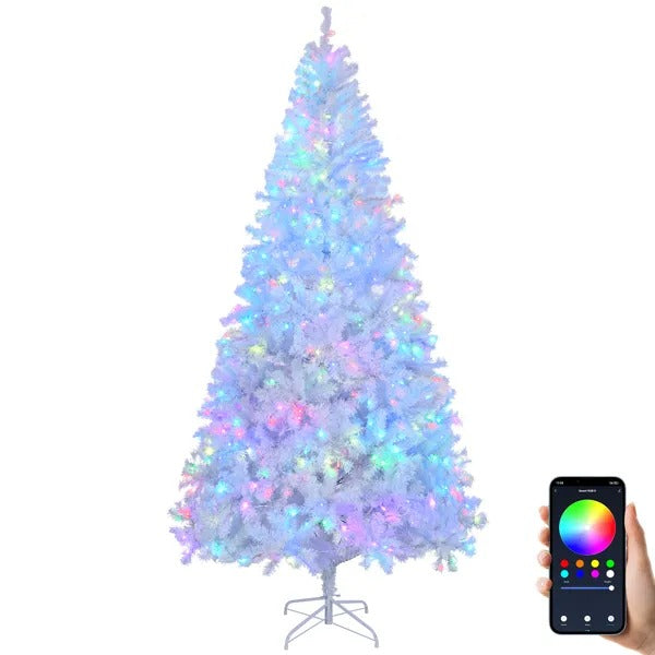 7 FT Pre-lit Artificial Christmas Tree, APP Controlled Xmas Tree Hinged Branches With 400 RGB Lights And 1150 Branch - view 4