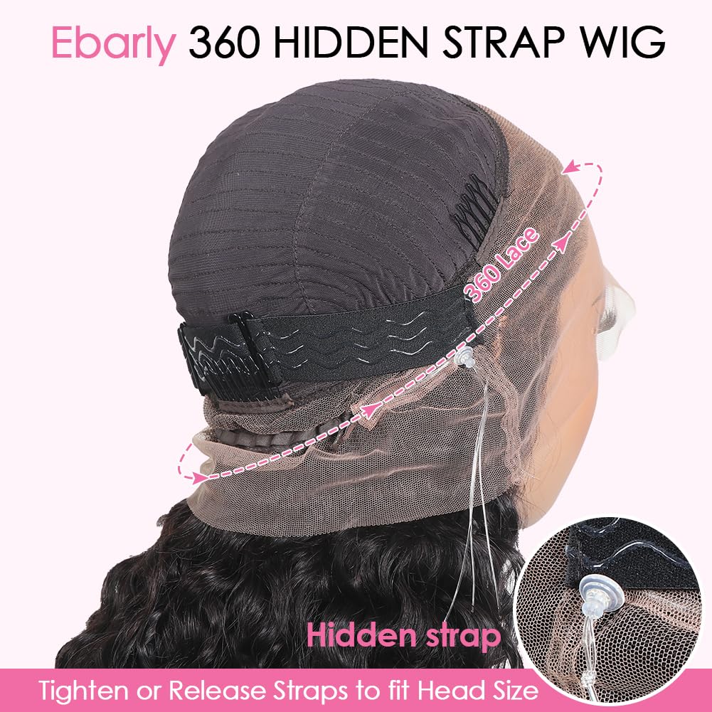 360 Lace Water Wave Human Hair Wig, Natural Color, Density - view 4