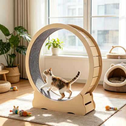 Wooden Cat Exercise Wheel - view 2