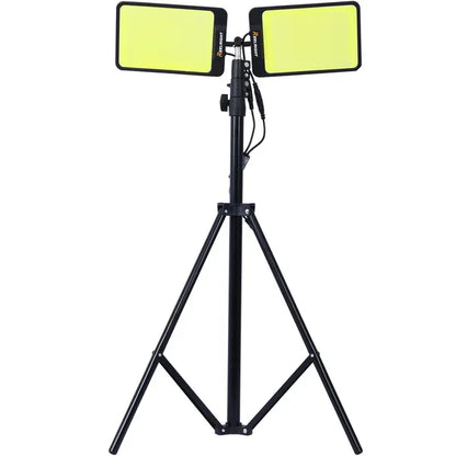LED Work Light With Stand, 11200 Lumen Dual-Head Tripod Lights Construction