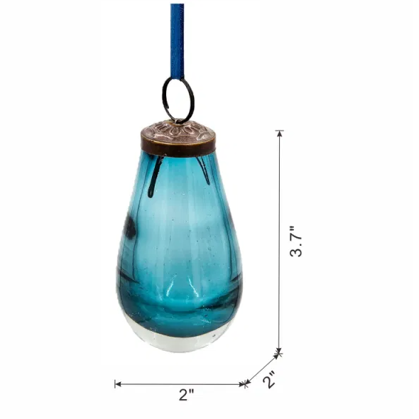 2 X 2 X 3.7 Luster Tear Drop Ornament, Glass Decorative Hanging Christmas Tree Ornaments For Holiday Party Decorations - view 9