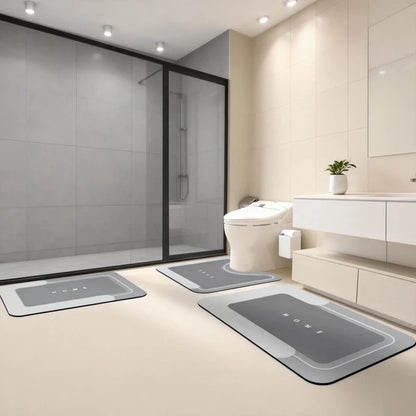 3PCS Absorbent Bath Mat Magic Rug Sets, Quick Drying Bath Mat Non-Slip Floor Rug Rubber Backed For Bathroom Kitchen - view 2