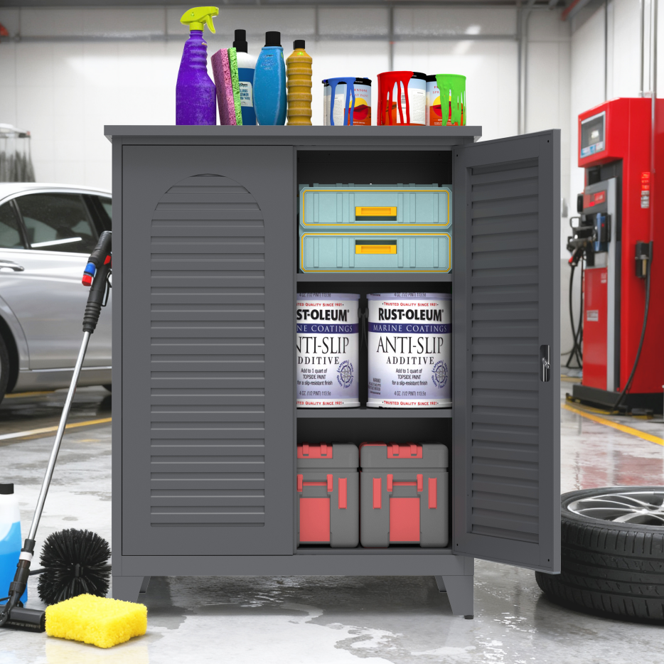 47'' Tall Metal Tool Storage Cabinet, With Ample Storage Space For Garage,Warehouse,Garden,Office, Living Room,Bathroom - view 5