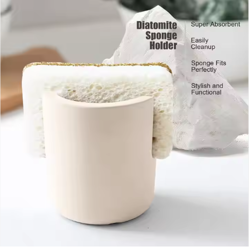 Diatom Mud Sponge Rack Kitchen & Bathroom Sink Caddy For Sponges Scrubbers - view 2