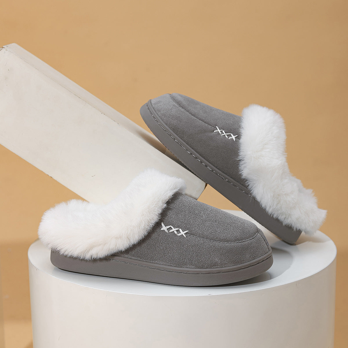 Fluffy Home Warm Non Slip Cotton Slippers - view 10