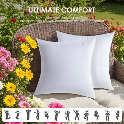 White Square Pillows 2-pack With Bubble Wrap Suitable For Bed Cushions, 18X18 Inches, Sofa Cushions, Patio Cushions - view 3