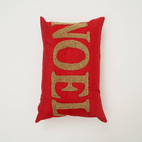 Handcrafted Red Noel Beadwork Lumber Pillow Perfect For The Season - view 3