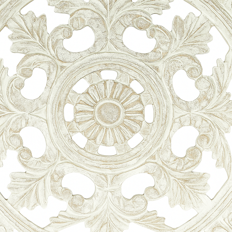 White Square Shape Handcrafted Wooden Wall Decor Elegant Home Accent - view 3