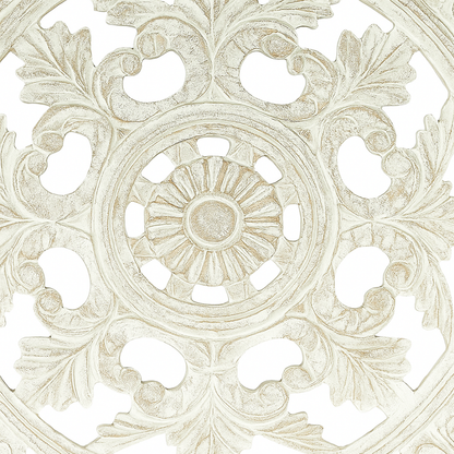 White Square Shape Handcrafted Wooden Wall Decor Elegant Home Accent - view 3