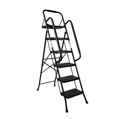 Step Ladder, Folding Step Stool With Wide Anti-Slip Pedal, Sturdy Steel Ladder, Convenient Handrail, Lightweight