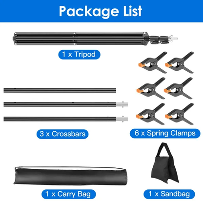 6.5x8.5FT T Shape Photo Video Backdrop Stand Heavy Duty Background Stand Adjustable Photography Backdrop Stand With - view 4