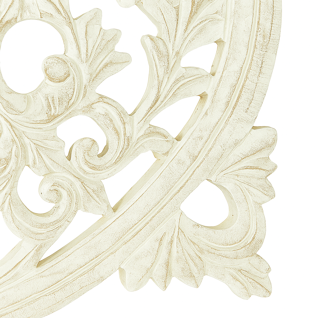White Square Shape Handcrafted Wooden Wall Decor Elegant Home Accent - view 5